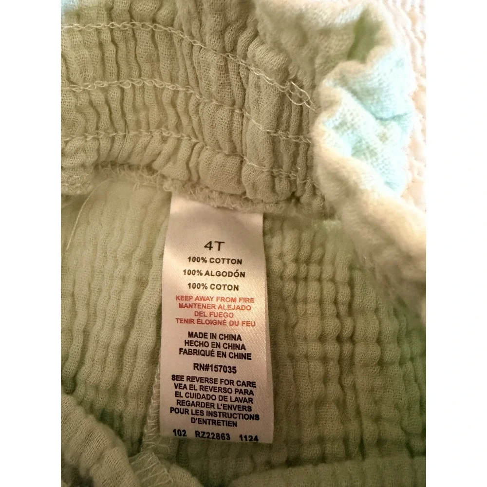 Little Girls Matching Waffle Knit Pant Set, Rachel Zoe, Green White, Size 4T